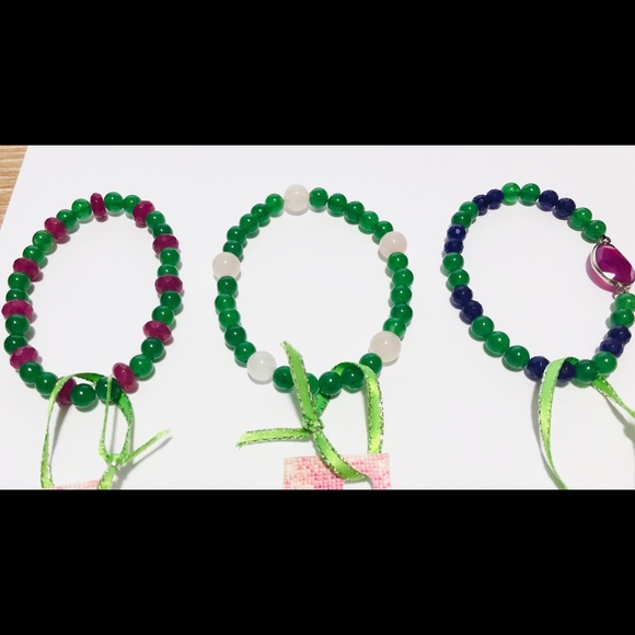 BNWT! Jade, Amethyst, Rhodolite, Pink QtzBracelet - Picture 2 of 5